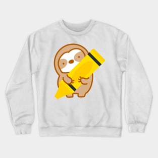 Cute Yellow Crayon Sloth Crewneck Sweatshirt